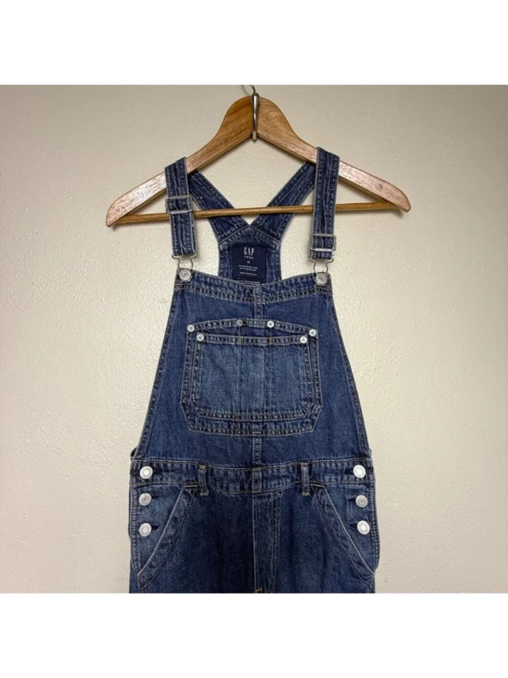 Vintage Gap Teens Overalls Medium Blue Y2K Carpenter Bib Denim Sz XL